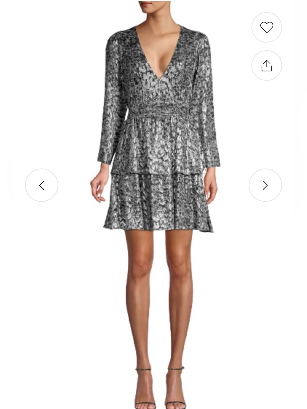 The Kooples Shiny Flounces Metallic Silk Mini Dress – Size 1 – NWT